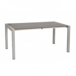 Kültéri kihúzható étkező asztal 160-220cm alumínium váz HPL asztallap platina-antracit
