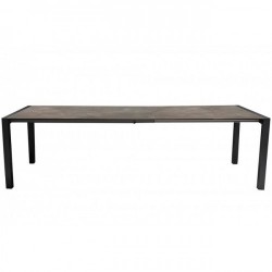 Kültéri kihúzható étkező asztal 160-267x92cm alumínium váz HPL asztallap antracit