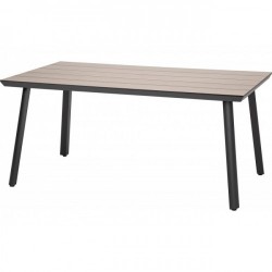 Kültéri étkezőasztal alumínium váz HPL asztallap 160x92cm antracit