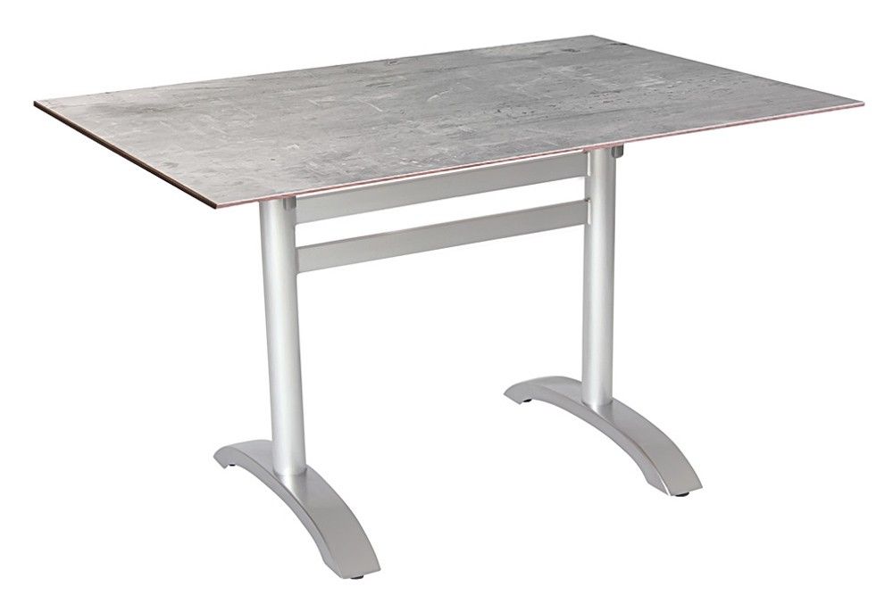 Összecsukható alumínium bisztró asztal 120x80cm platina-cementszürke (HPL)